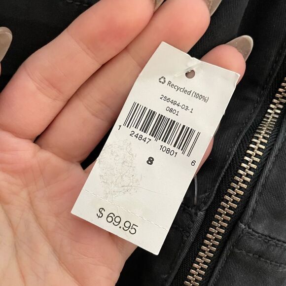 GAP Lace Up High Rise Wide Leg Crop Pants Black Size 8 NEW - Picture 4 of 7